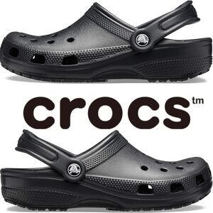 Crocs Unisex Adult Classic Waterproof Clogs Shoes Black Size Women's 10